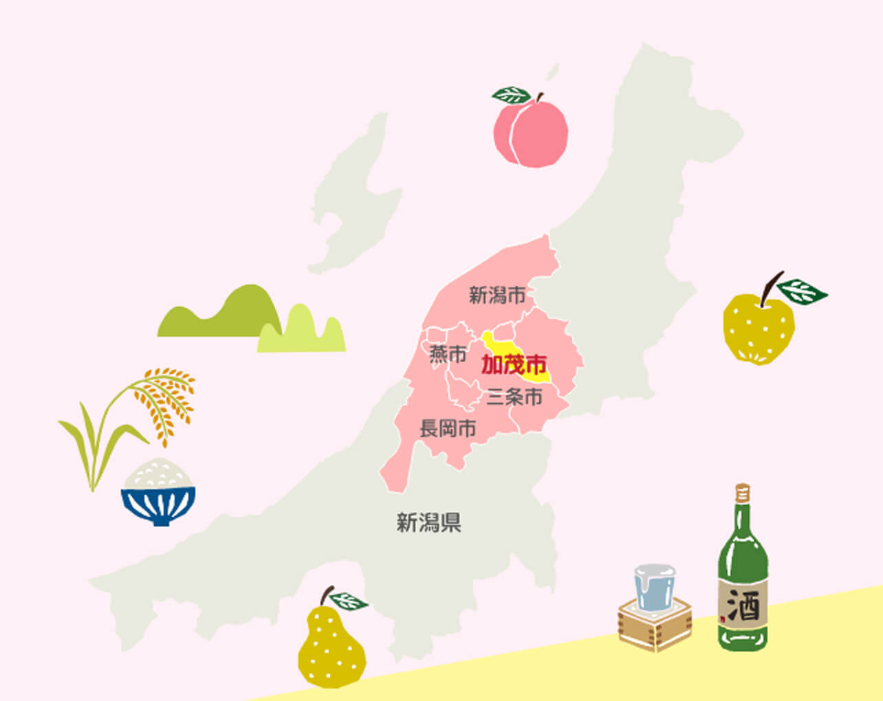 新潟県加茂市の位置とイメージ